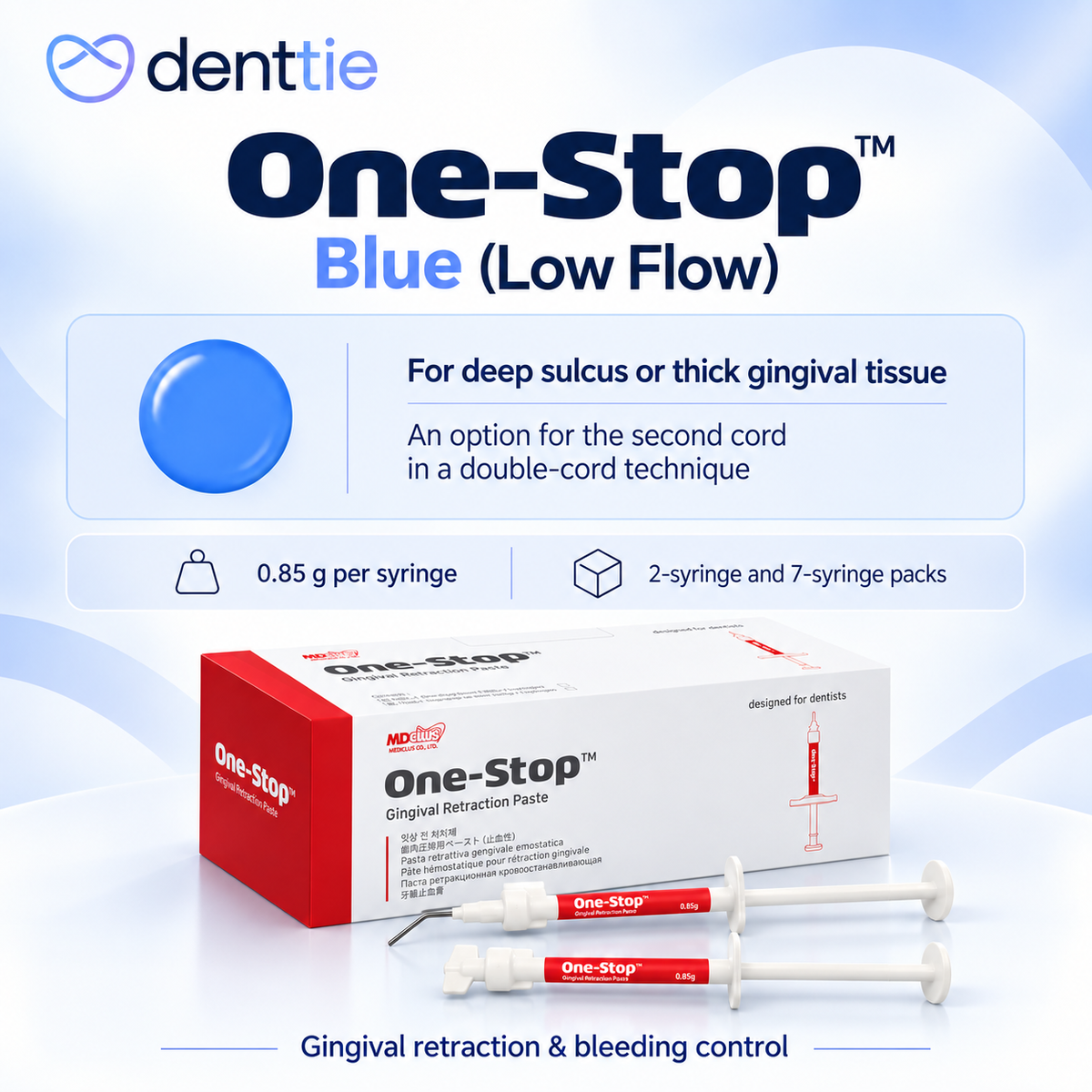 One-Stop™ Gingival Retraction & Hemostatic Paste | 0.85g × 7